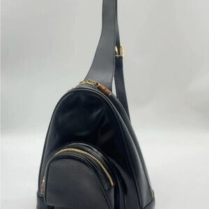 Gucci Black Leather Sling Backpack